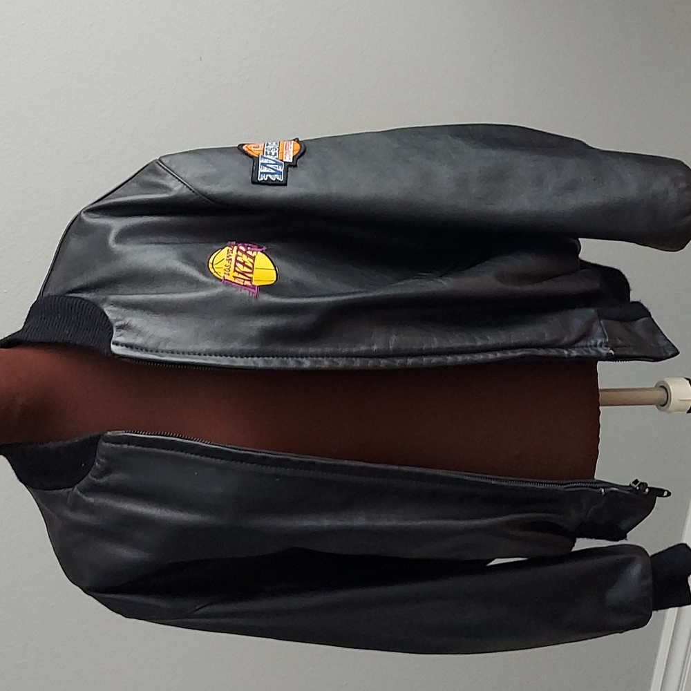 Lakers leather varsity jacket